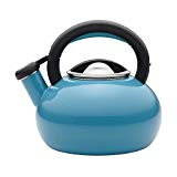 Circulon sunrise whistling tea kettle, 2-quart, turquoise blue